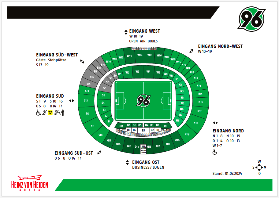 Die Abbildung des Stadionplans.