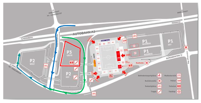 Grafik von der Stadionanfahrt.