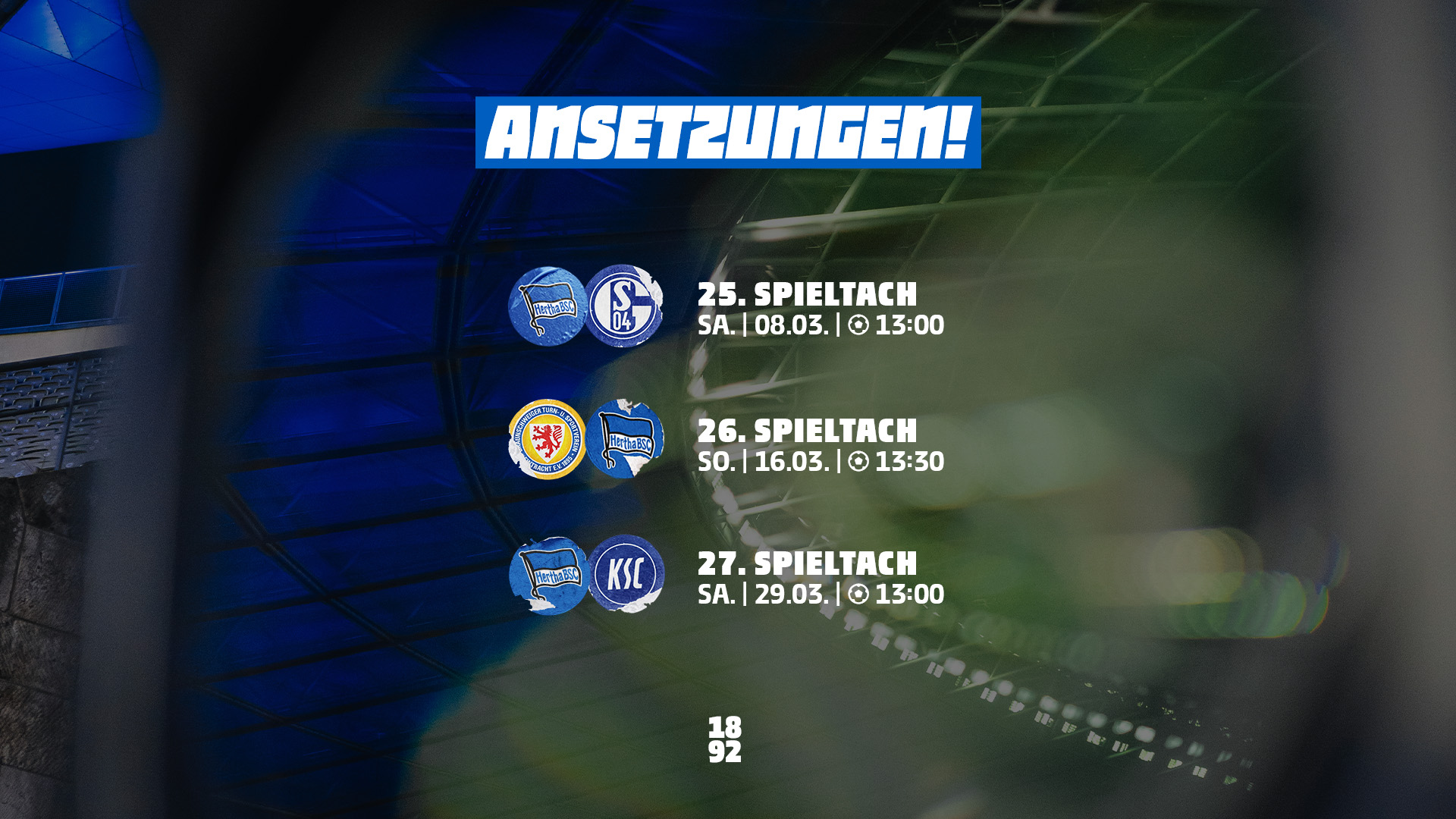 Die Ansetzungen der Spieltage 25 bis 27 in der Grafik.