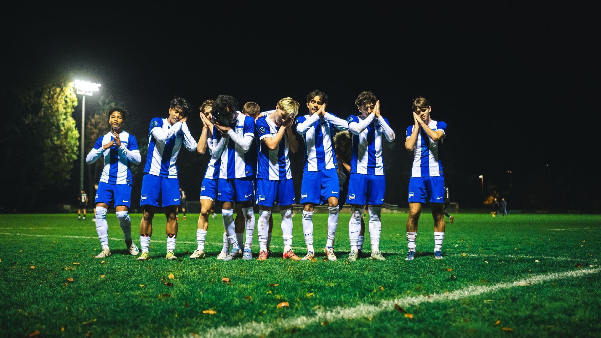 Celebration after a goal.