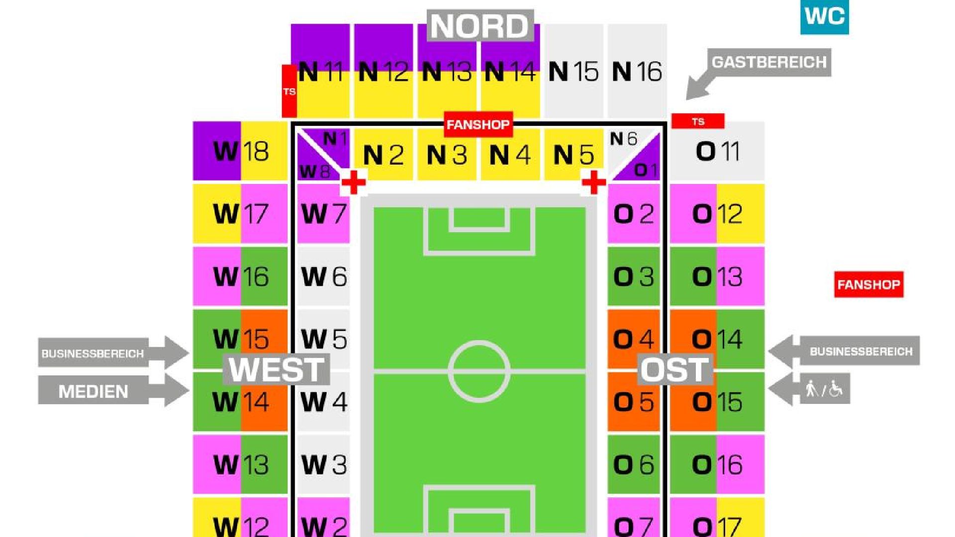 Stadionplan des RheinEnergieSTADIONS.