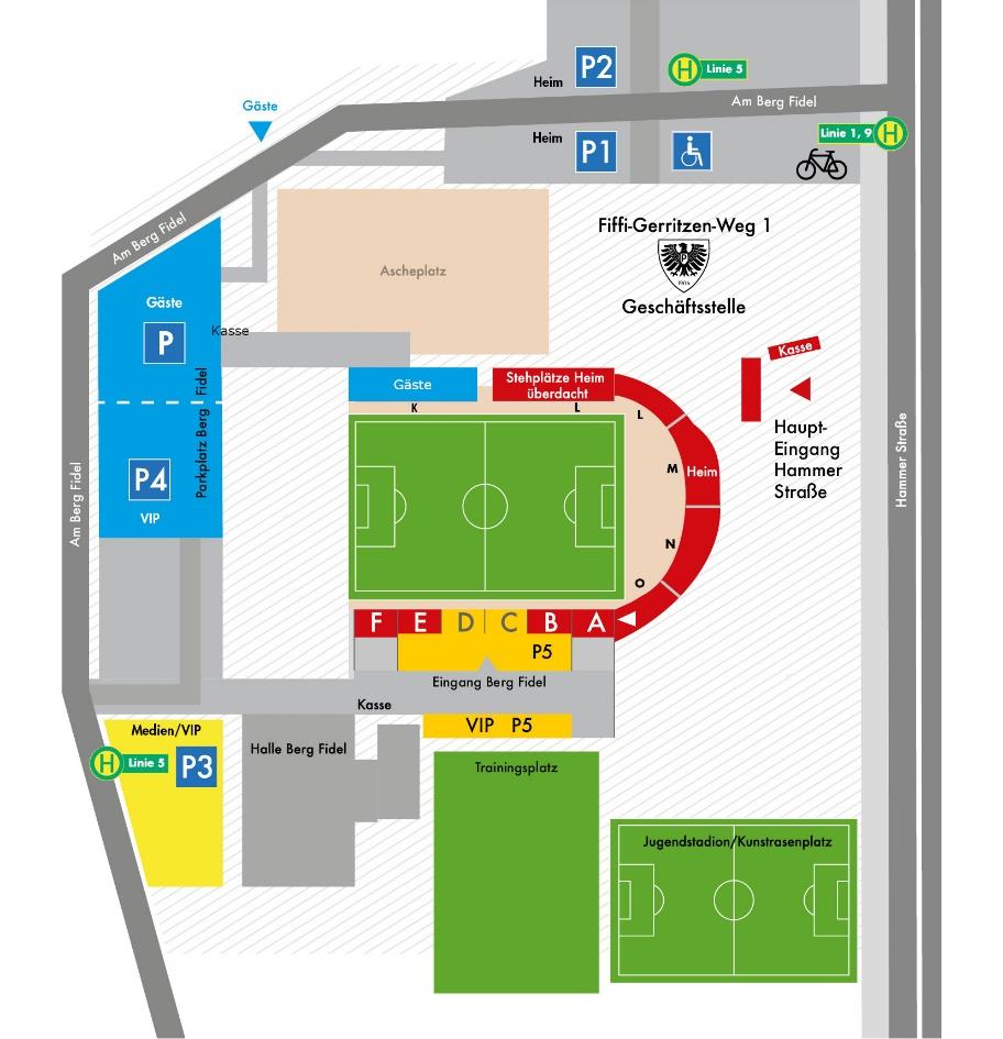 Der Stadionplan des Preußenstadions.