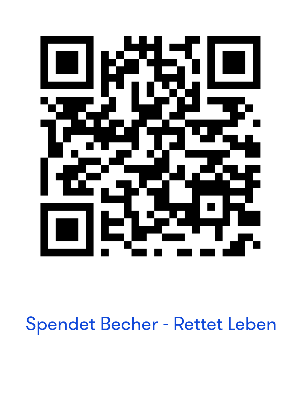 Der QR-Code zu Spendet Becher - Rettet Leben.
