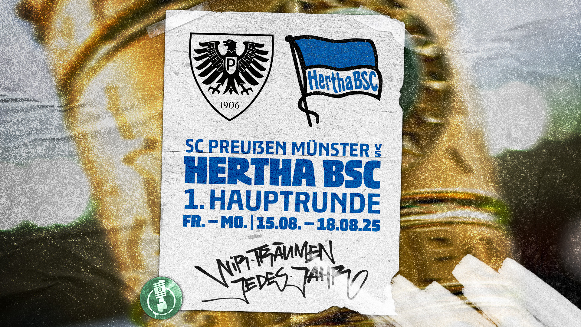Die Begegnungsgrafik zum Spiel in Münster im Pokal.