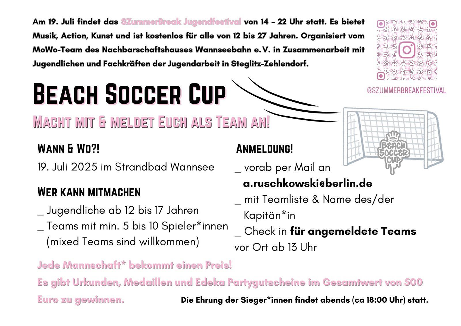 Infos zum Beach Soccer Cup.