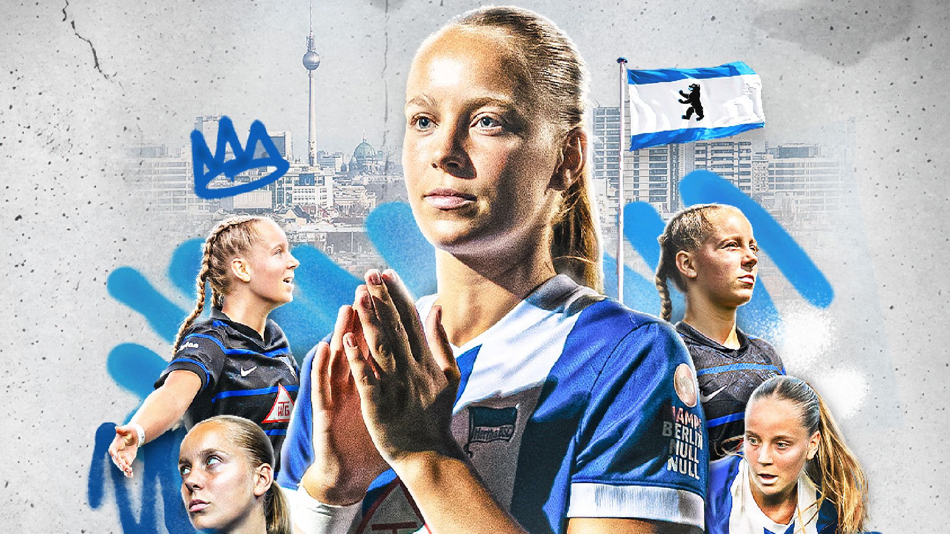 Grafik von Elfie Wellhausen zur Wahl als Fußballerin der Saison 2024/25.