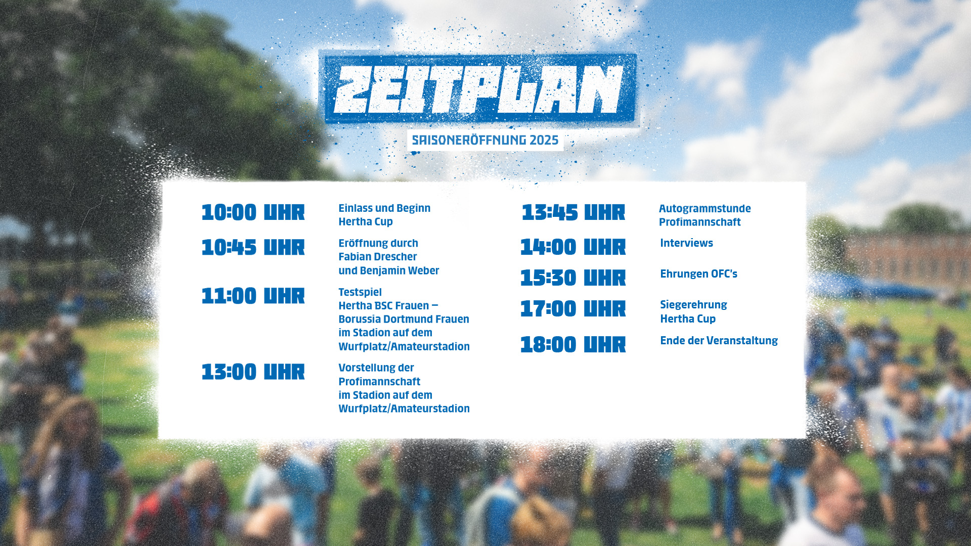 Der Programmplan für die Saisoneröffnung 2025.