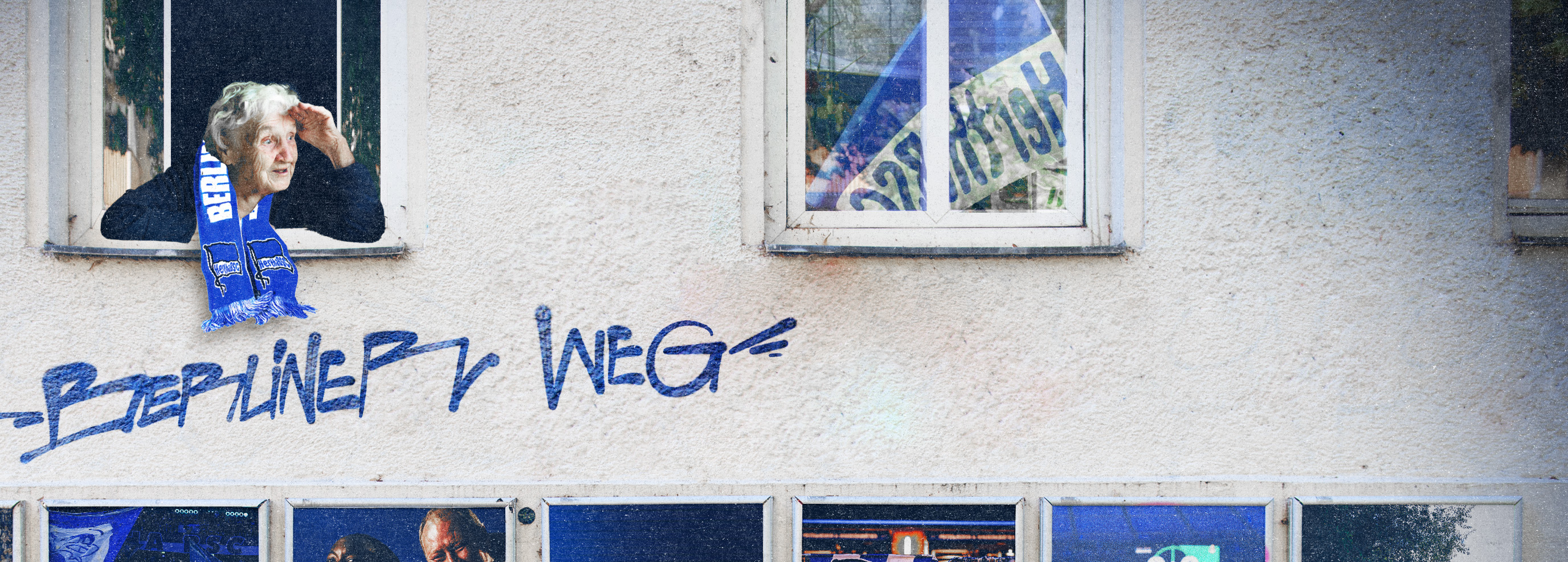 Willkommenstafel vor der Geschäftsstelle.