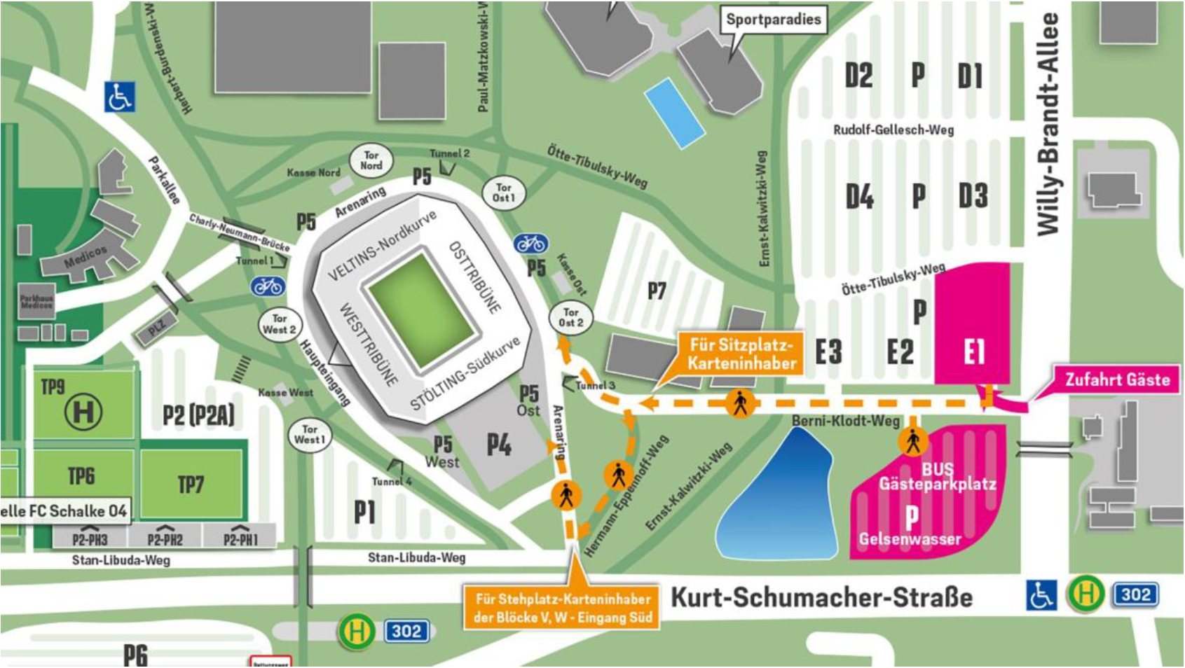Die Umgebung der VELTINS-Arena in Gelsenkirchen.