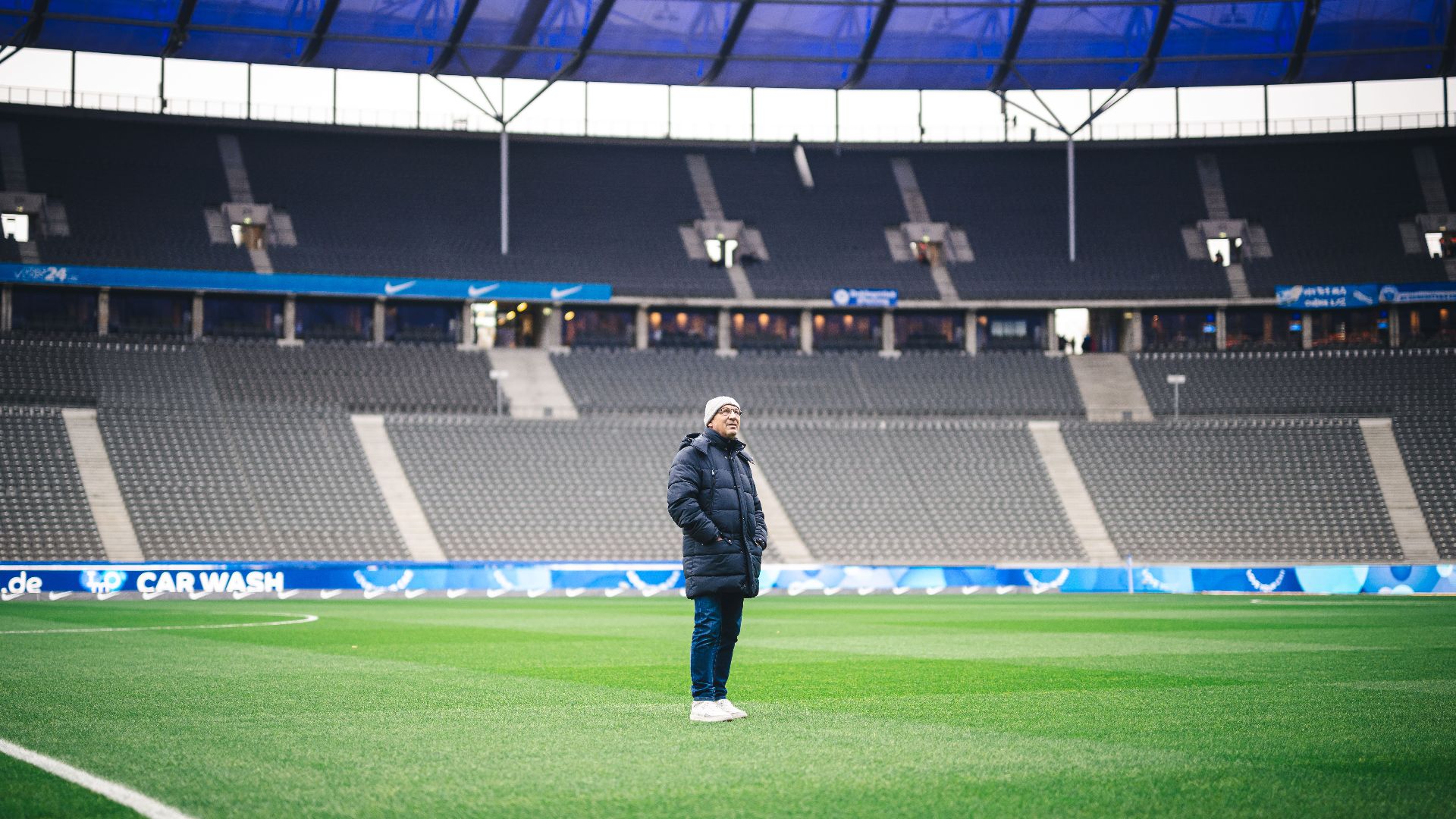 Andreas Thom im Berliner Olympiastadion.
