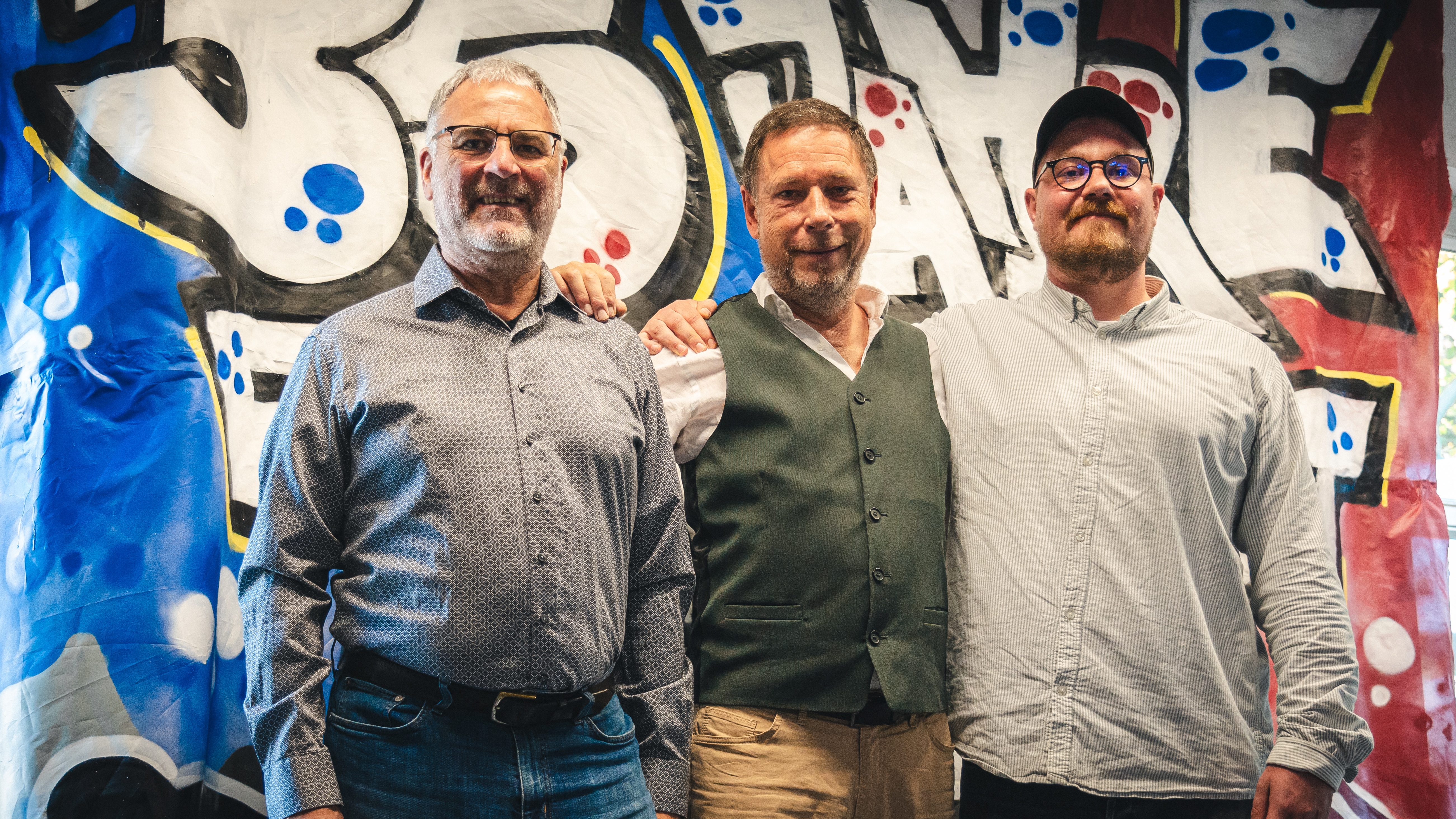 Ralf Busch, Thomas Jelinski und Robin Ertel von Fanprojekt.