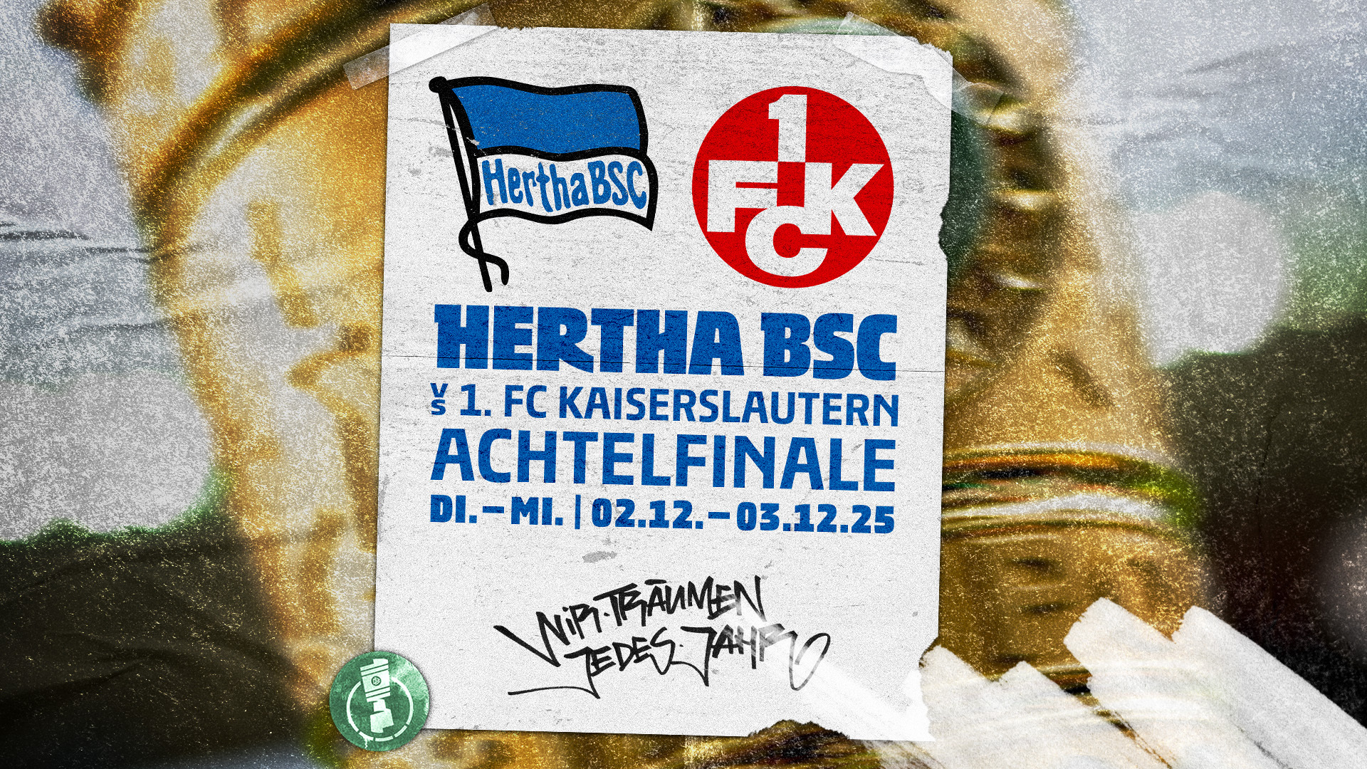 Die Grafik zur Auslosung des Achtelfinales im DFB-Pokal.