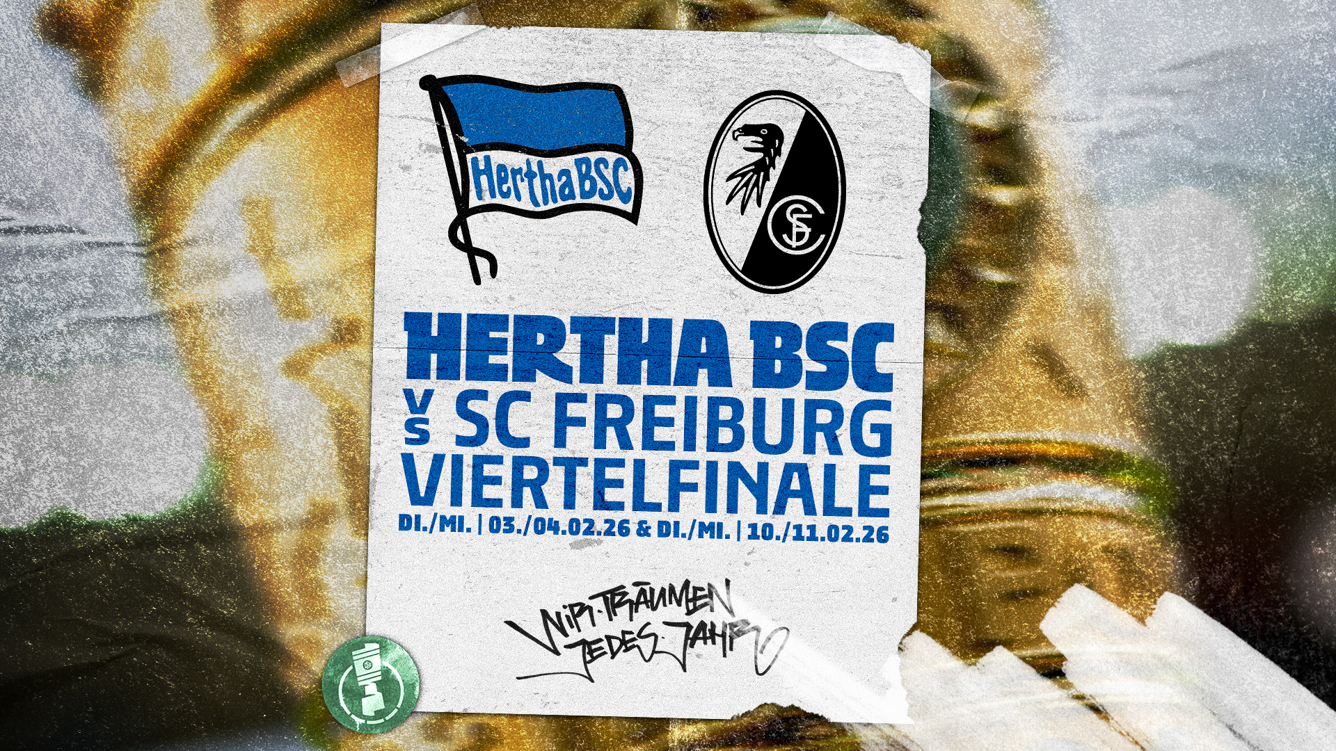 Die Grafik zur Auslosung des Viertelfinales im DFB-Pokal.