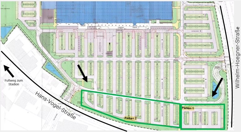 Der Parkplatzplan in Fürth.