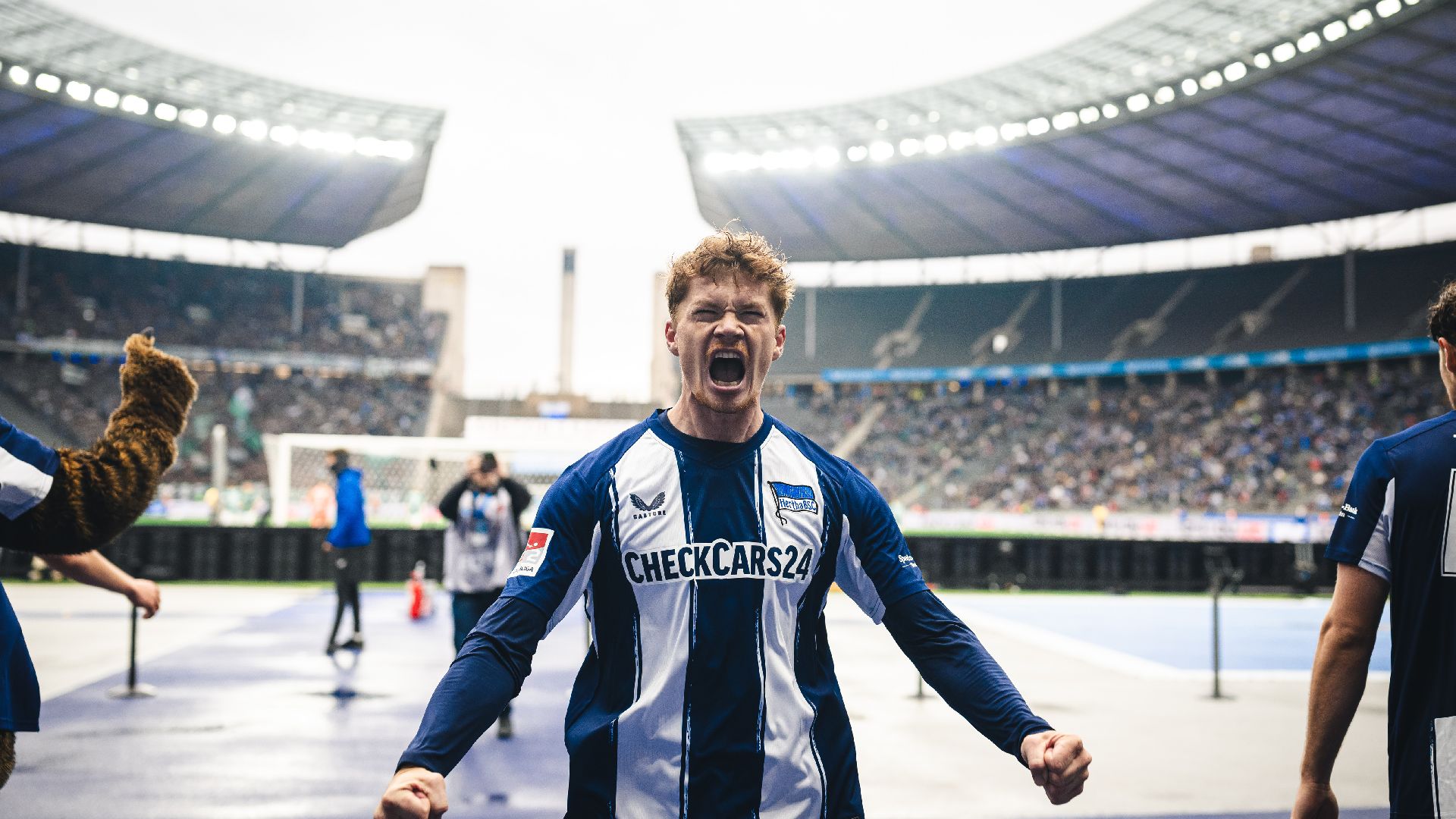Sebastian Grønning jubelt im Olympiastadion.