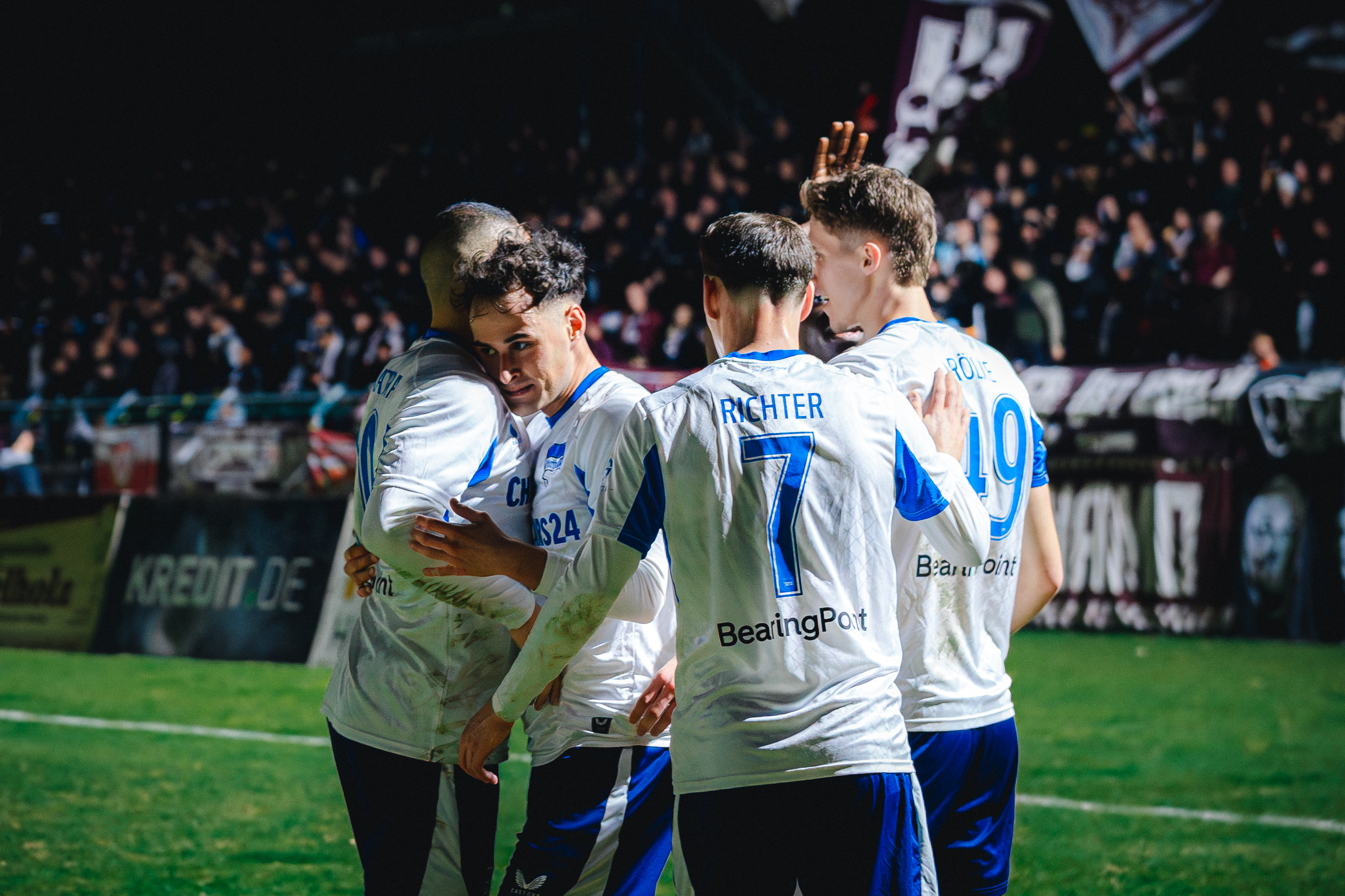 Der Torjubel nach dem Tor gegen den BFC Dynamo.