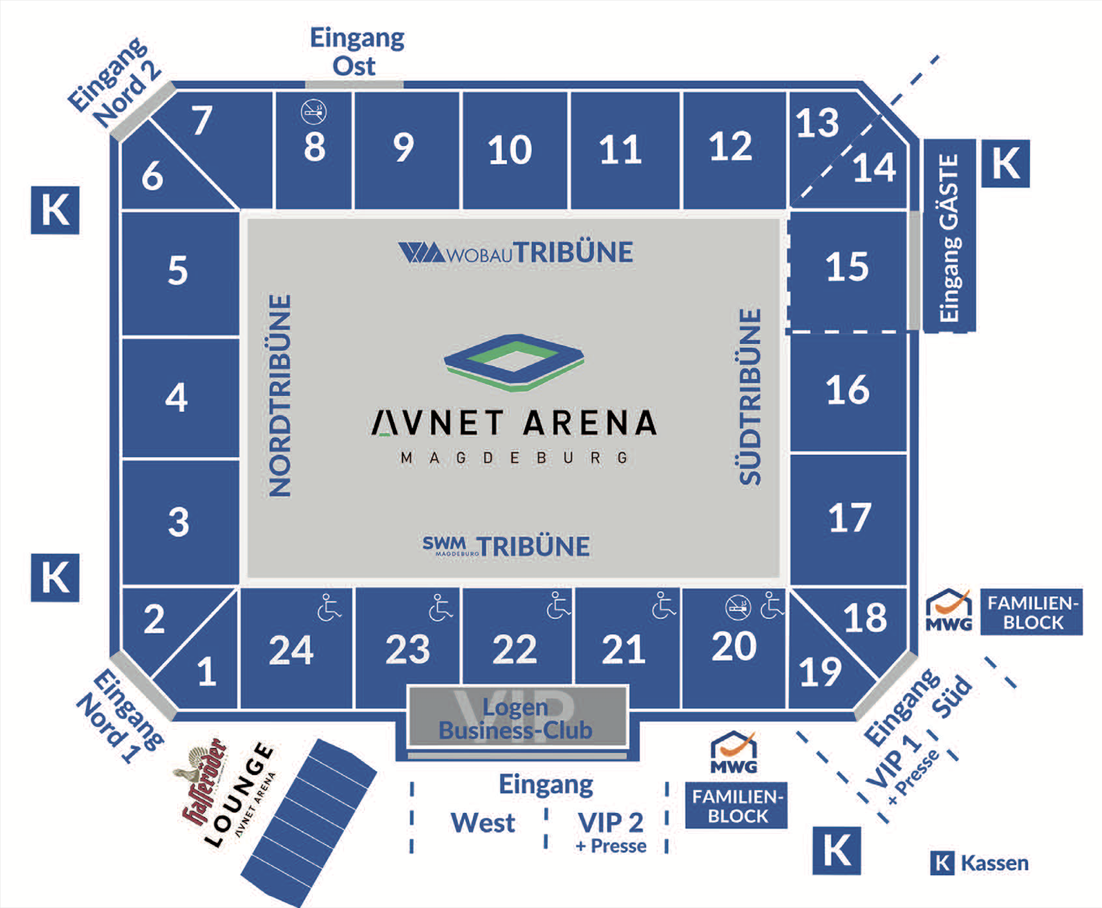 Stadionplan der Avnet Arena.
