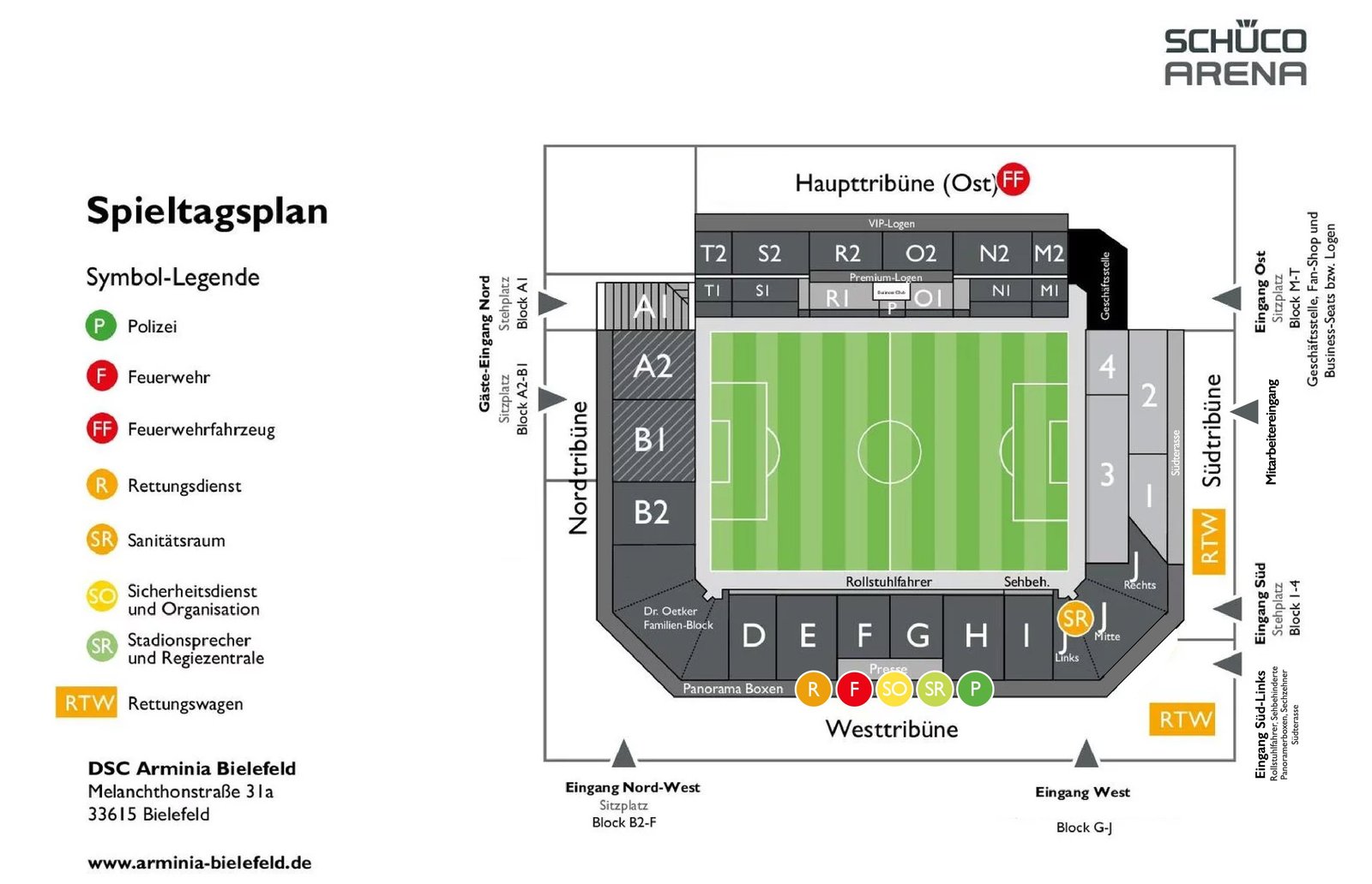 Stadionplan der Schüco-Arena.