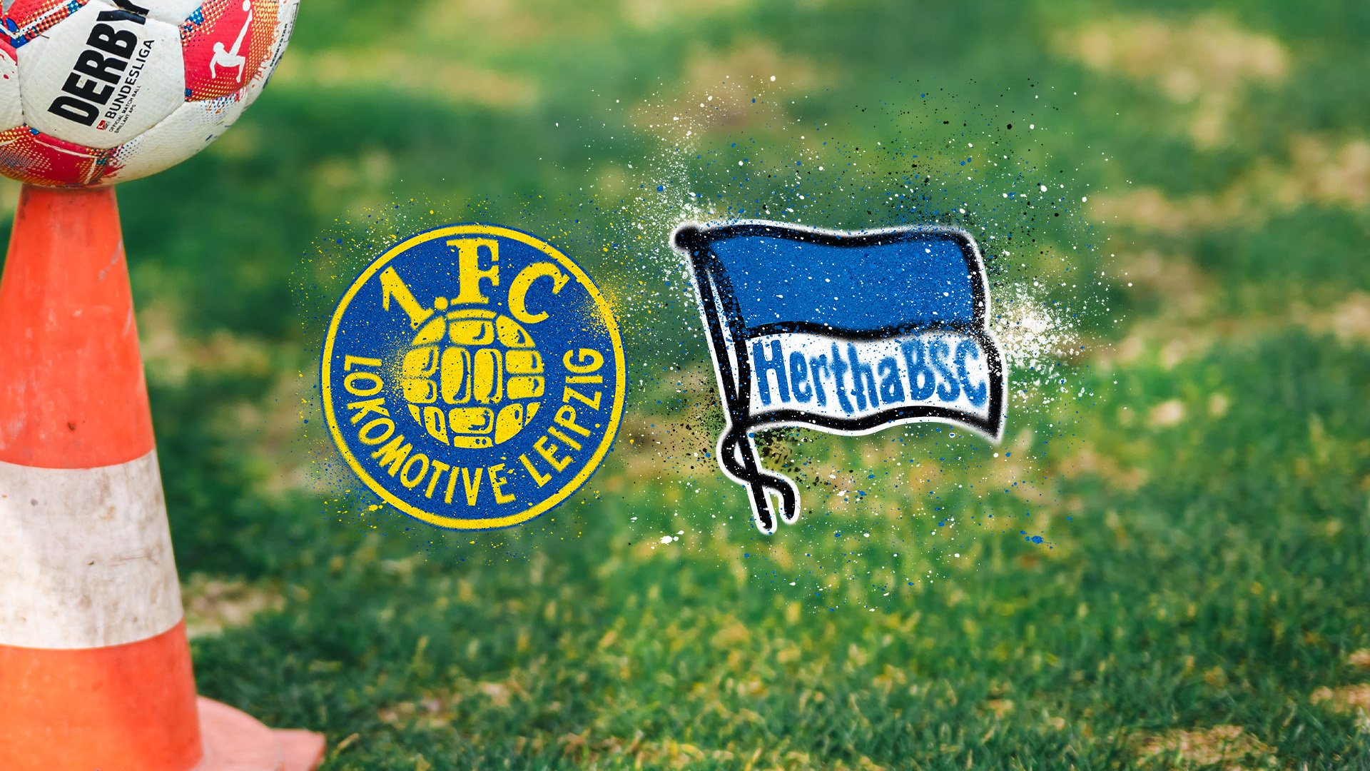 Ankündigungsgrafik zum Test zwischen Lok Leipzig und Hertha.