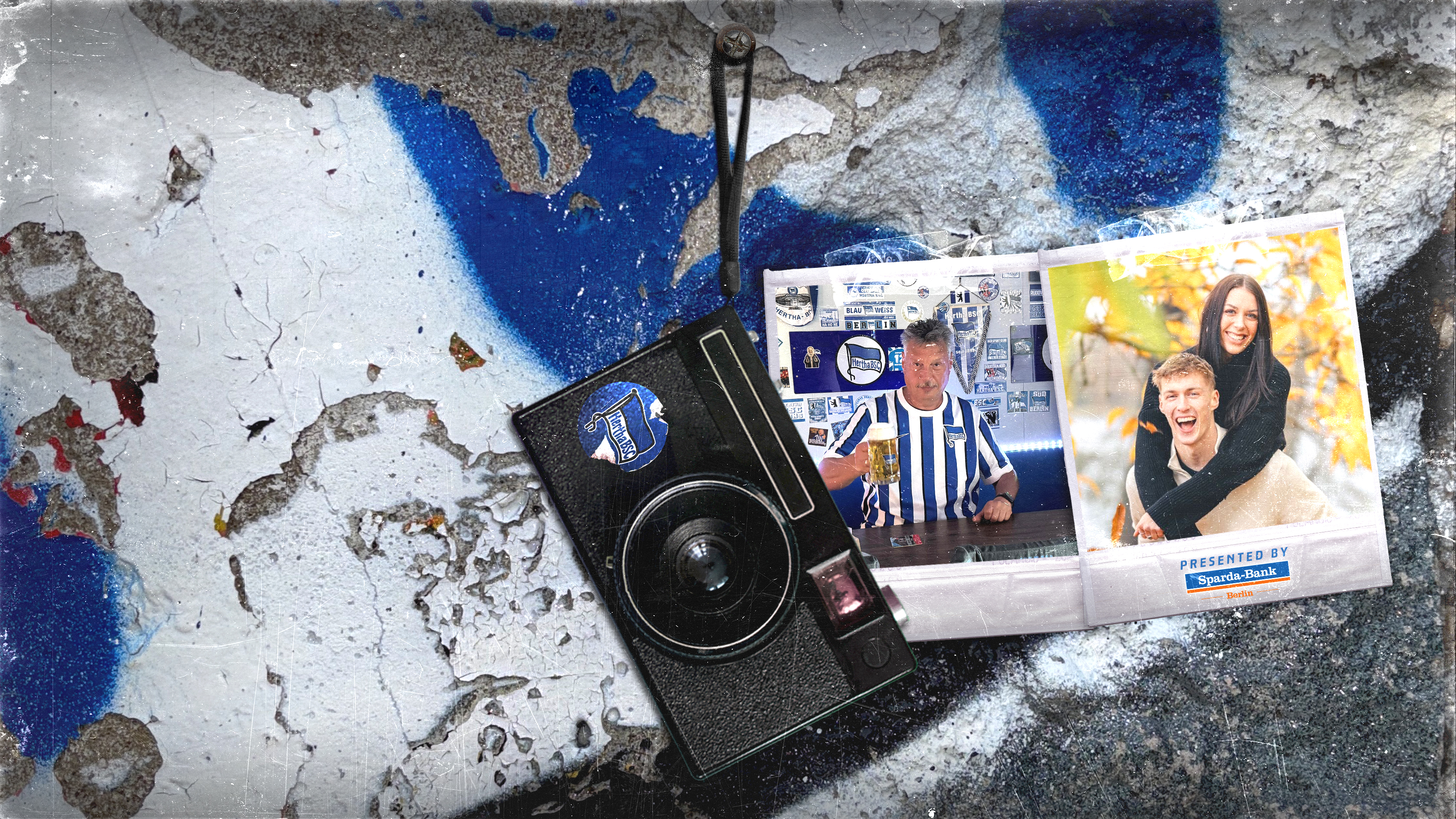 Mario Dowe und Anna Goller in der Hertha-Grafik.