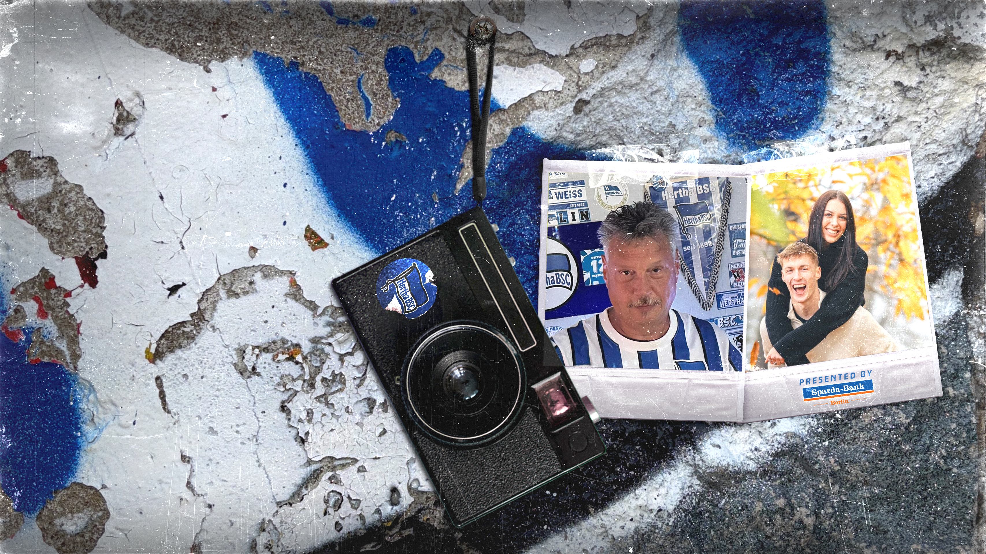 Mario Dowe und Anna Goller in der Hertha-Grafik.