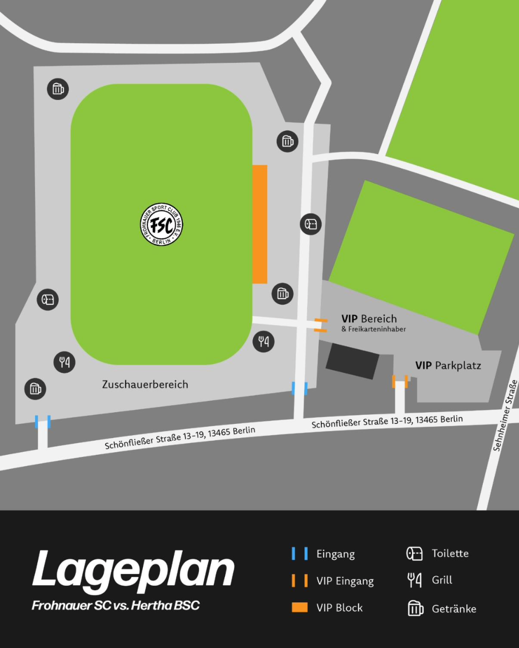 Stadionplan des Poloplatz.
