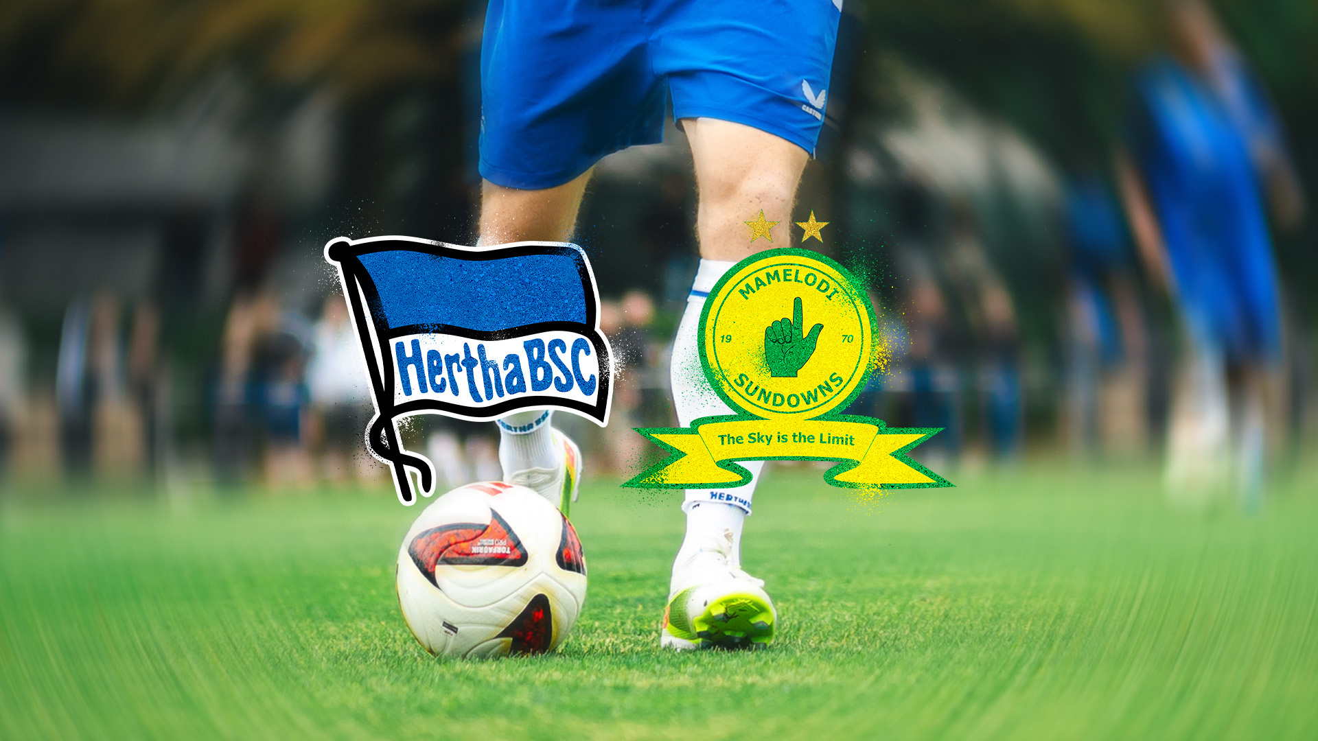 Die Ankündigungsgrafik zum Test gegen den Mamelodi Sundowns F.C..