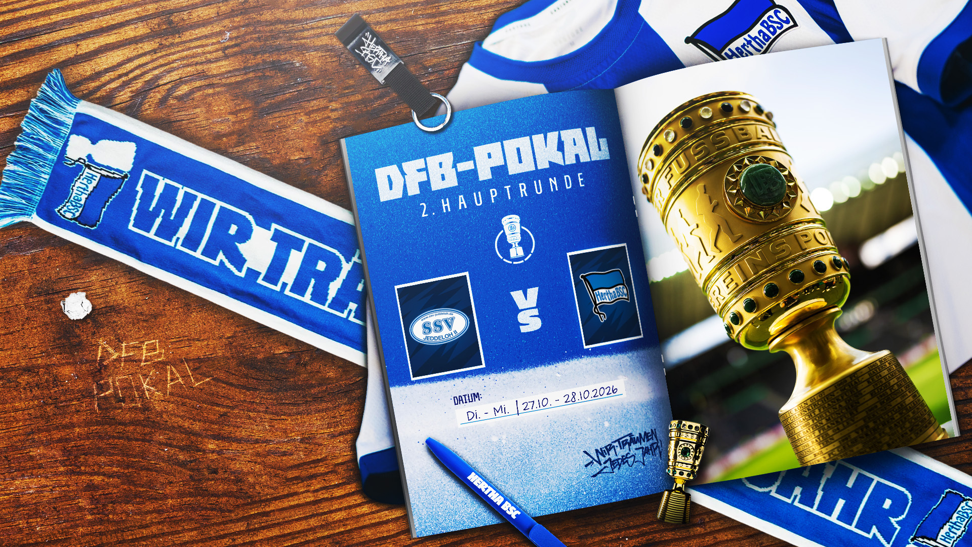 Die Ankündigung für das DFB-Pokalduell mit dem SSV Jeddeloh II.