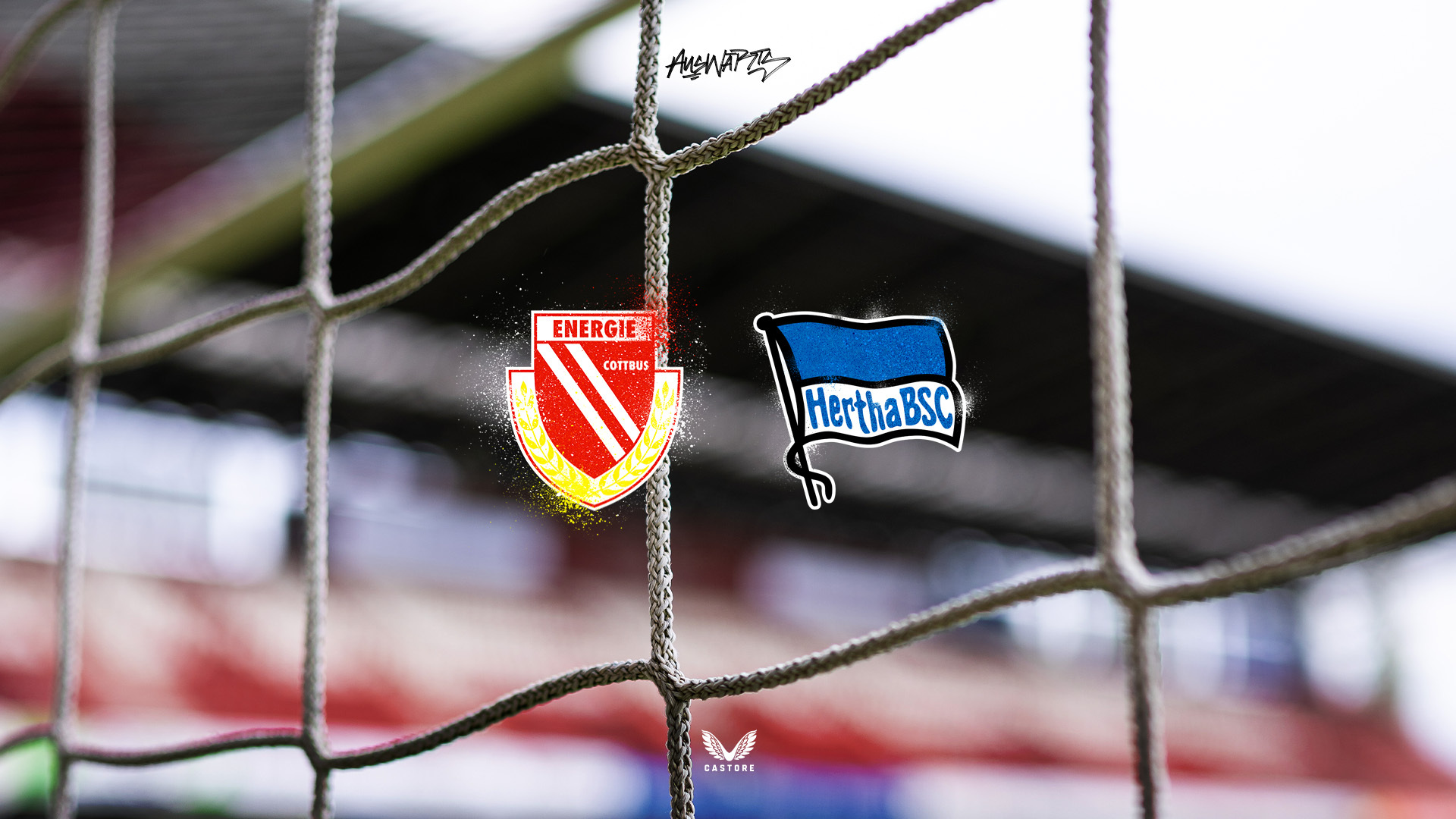 Ticketgrafik Hertha BSC auswärts bei Energie Cottbus.